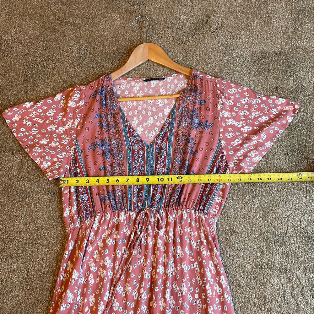 BloomChic Floral Maxi Dress - Terracotta and Blue Size 14/16 Boho - Picture 10 of 12